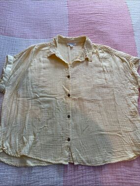 Yellow gauze top